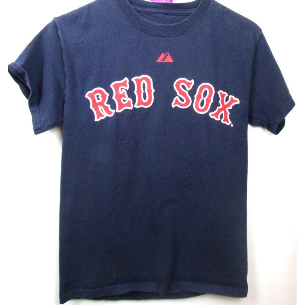 Majestic Navy Short Sleeve Red Sox T‎ Shirt Youth Large